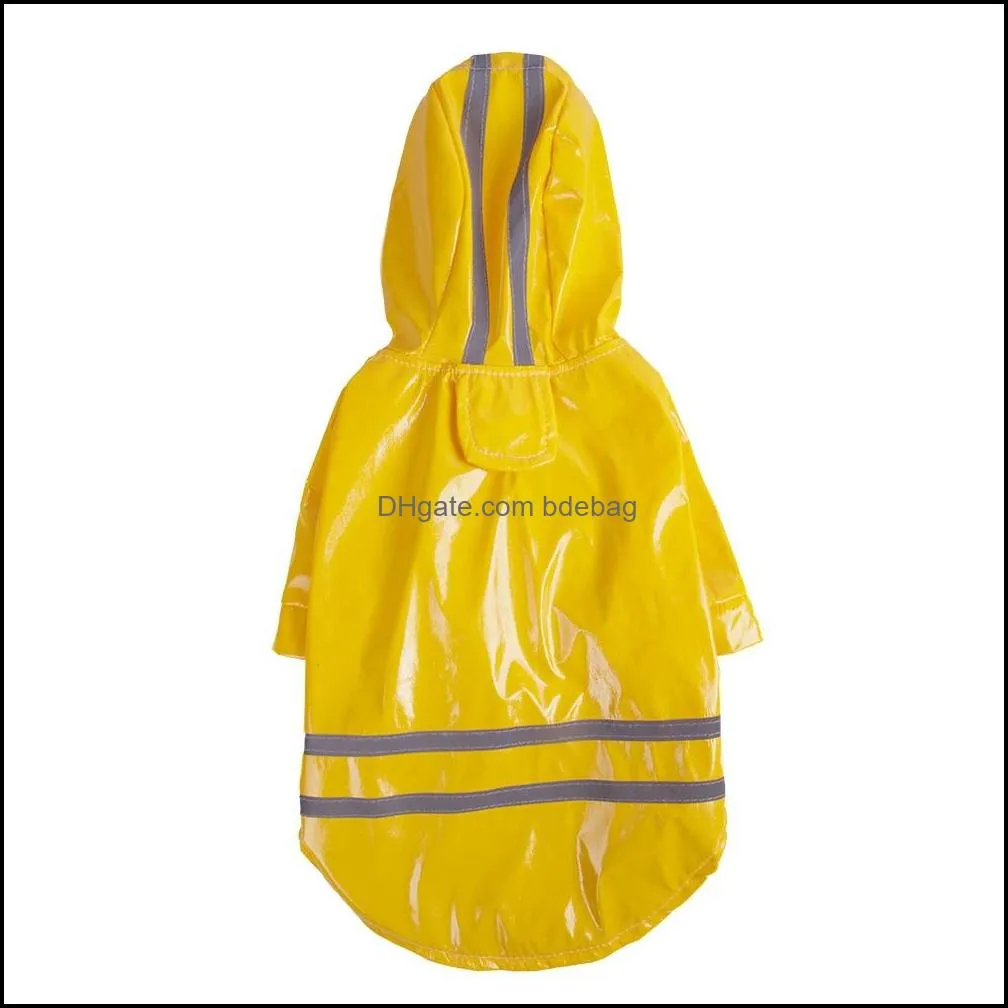 spring summer dog raincoat pu reflective puppy pet rain coat hooded waterproof dog jacket clothes sxl