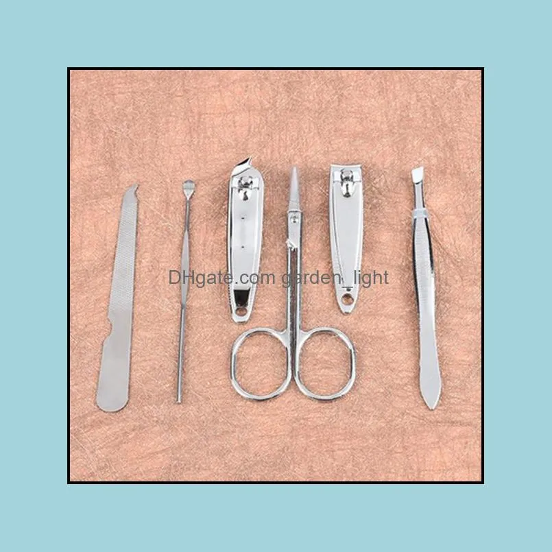 6pcs nail clipper set manicure ear spoon kit nail cutters nail tools scissor eyelash tweezer set pedicure nails scissor tool yfa2203