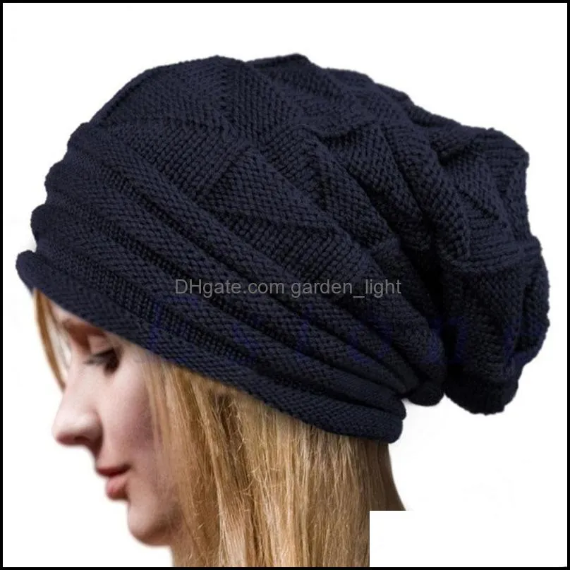 1pcs knitted warm winter caps hats for men women baggy skullies beanies feminino hat invierno chic cap zwl231