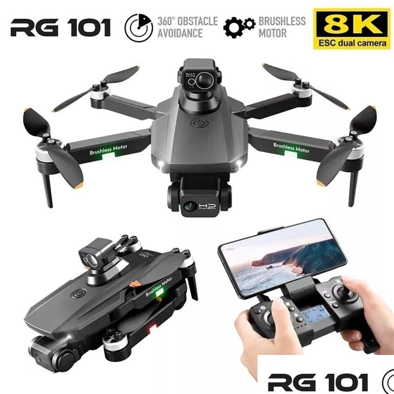 intelligent uav rg101 max gps drone 8k professional dual hd camera fpv 3km aerial pography brushless motor foldable quadcopter toys
