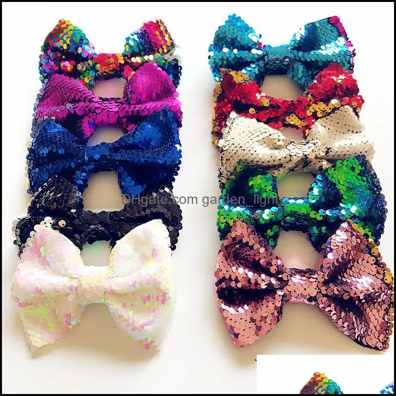 sequin glitter hairclip baby girl hair bow hairpins bowknot hair ties hairs clips hairwear children boutique hair accessories yfa2616