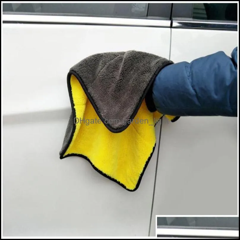 car care polishing wash towels plush microfiber washing drying towel strong thick plush polyester fiber car cleaning cloth wq321