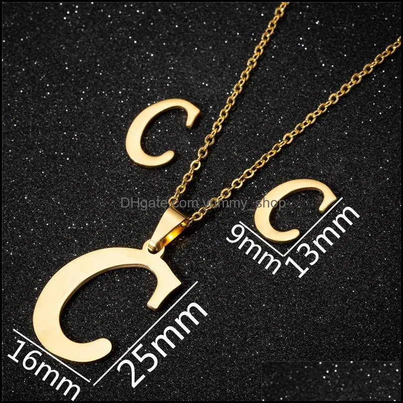 26 letters necklace pendant choker stainless steel az alphabet necklaces hip hop jewelry for women men fashion accessories