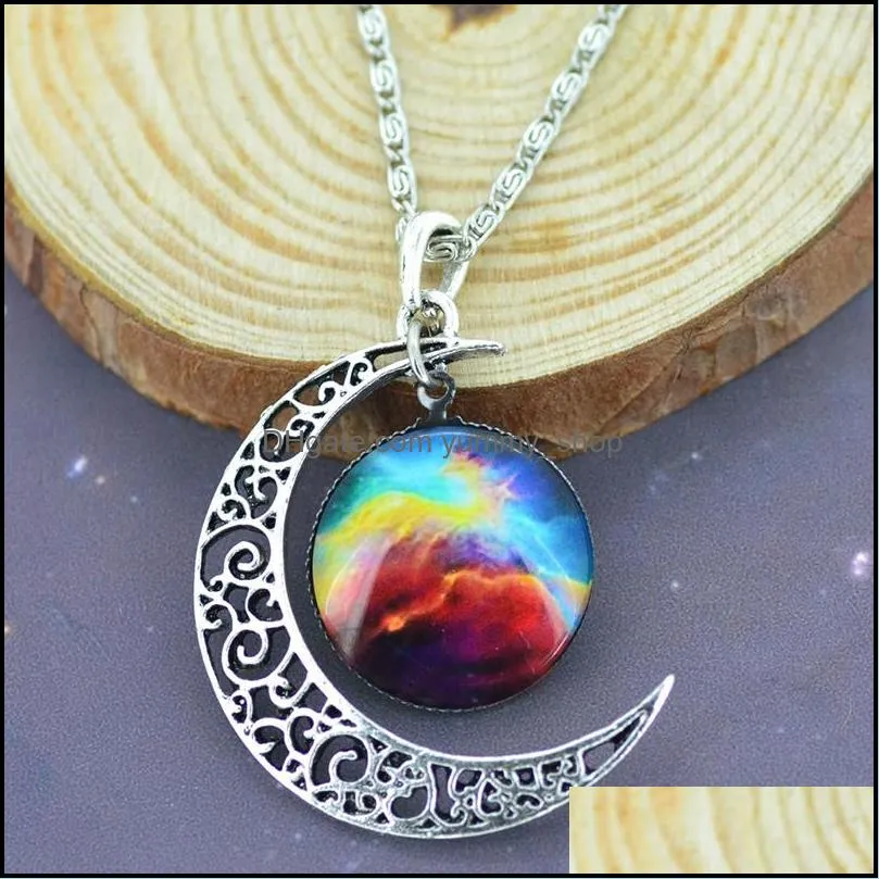 vintage womens fashion jewelry stall time star moon time gemstone pendant chain necklace statement for lady kids 2017 spring summer