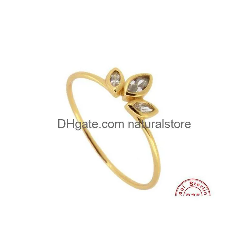 dainty cz crystal engagement wedding ring for women 925 sterling silver thin finger rings gold marquise zircon rings r50