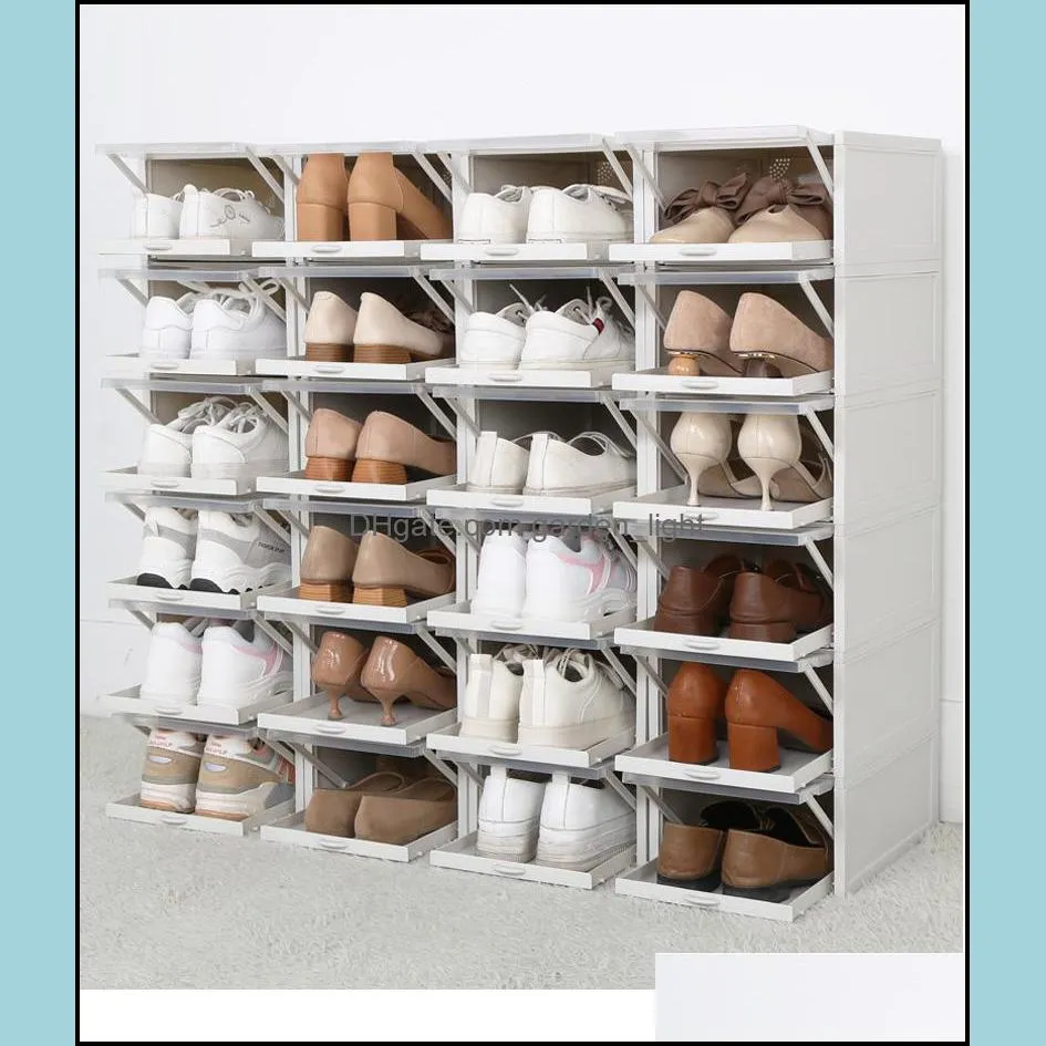 shoe boxes shoes rack plastic stackable shoebox shoeorganizer storage drawers for high heels sneakers home accessories wll990