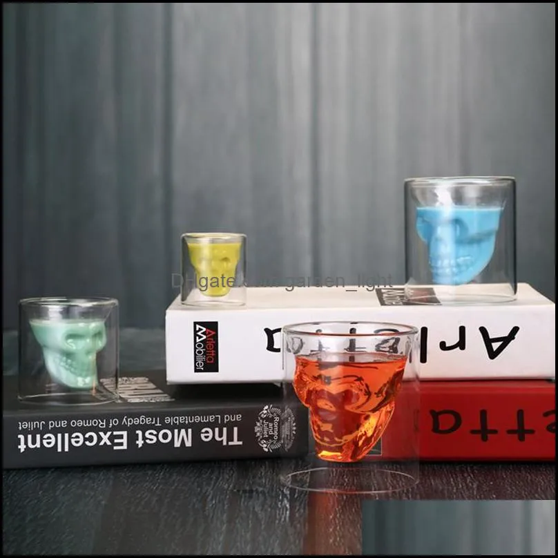 drinkware 2.5oz cups wine cup skull s glasses beer whiskey halloween decoration creative party transparent drinking zwl458