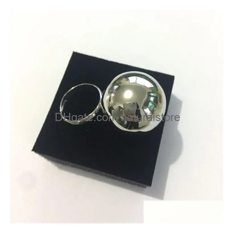 2020 new big metal ball rings for women personality statement ring jewelry wholesale bijoux adjustable