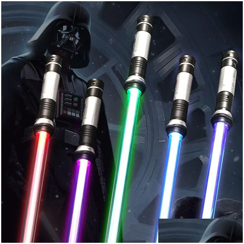 led light sticks 2pcs flashing lightsaber laser double sword light saber kpop lightstick cosplay toys sound and light for boys girls gift