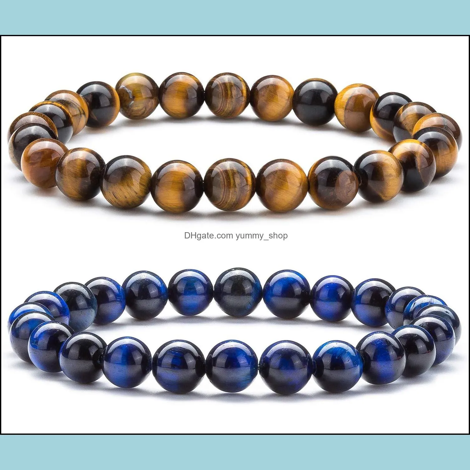adjustable tiger eye stone beaded bracelet strands yoga lava essential oil diffuser bead braided bracelets bangle healing balance for men