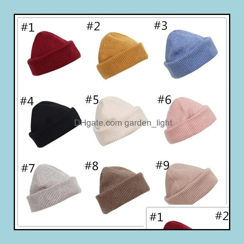 artificial wool beanie caps lady knitted cashmere thick warm couple lovers parentchild hats tide street hiphop wool cap adult wy898