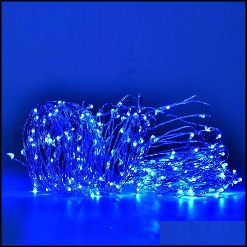 led strings lamp copper wire solar lights 10 20m ip65 waterproof fairy light 8 mode outdoor for garden christmas wedding party tree