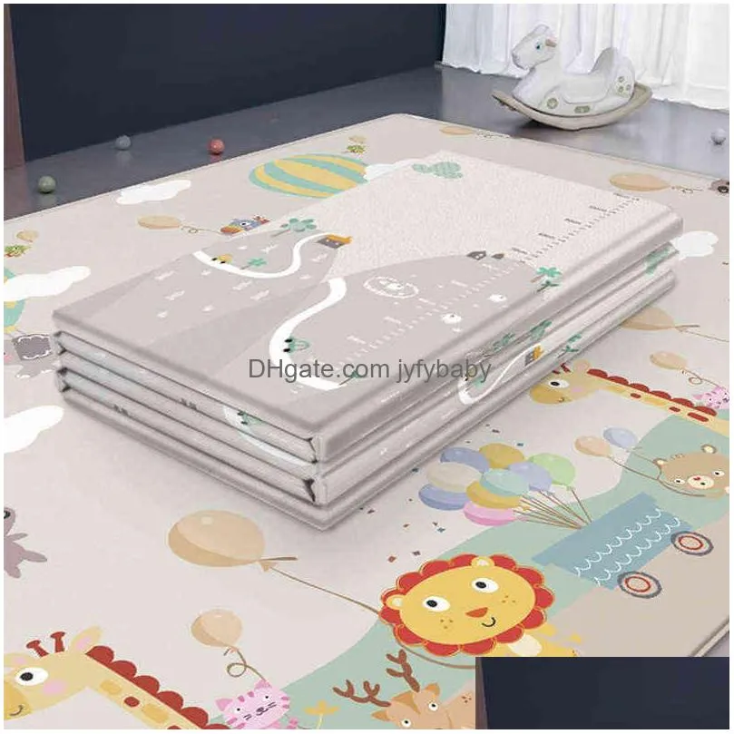 200x180x1cm doublesided kids rug foam carpet game playmat waterproof baby play mat baby room decor foldable child crawling mat x1106