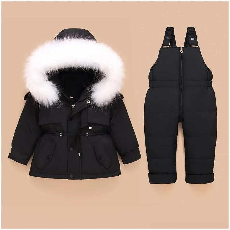 clothing sets down coat jacket kids toddler jumpsuit baby girl boy clothes winter outfit snowsuit overalls 2 pcs clothing sets