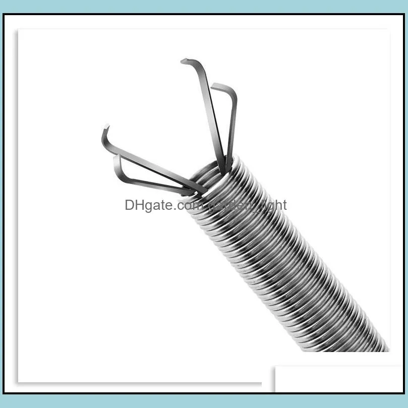 stainless steel bendable cleaner claws sewer hair kitchen sink anticlogging pipeline foreign matter grabber spring grip wy1346