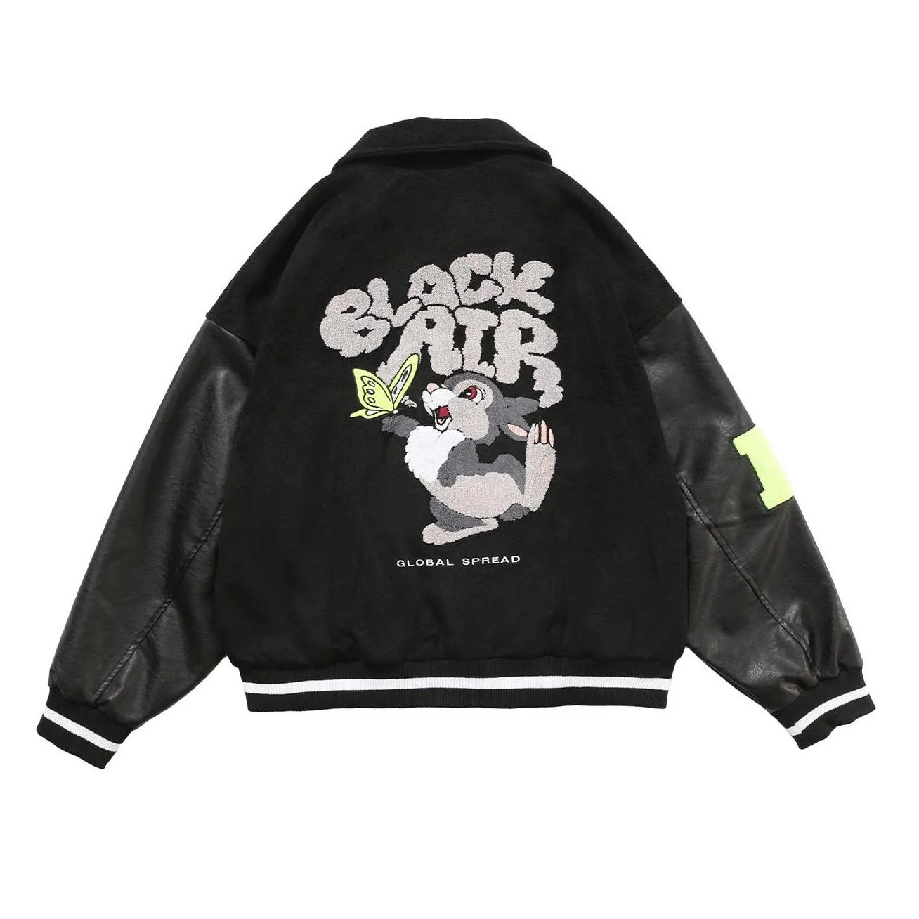 aelfric eden hip hop bunny butterflywork jackets mens ss harajuku color block baseball coats streetwear bomber jacket 201226