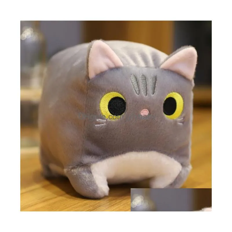 square love fat cat plush doll soft cute big face pussy ragdoll for children soothing cylindrical lithe down cotton pillow birthday