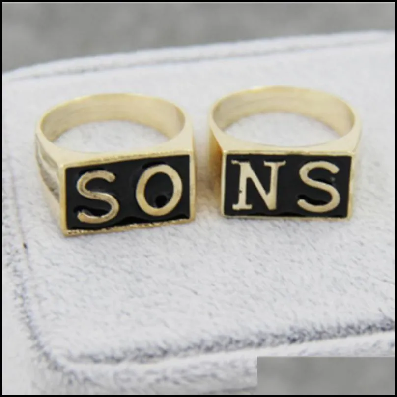 2pcs the sons of anarchy rings men rock punk cosplay costume silver size 813 harley motorcycle ring finger181g