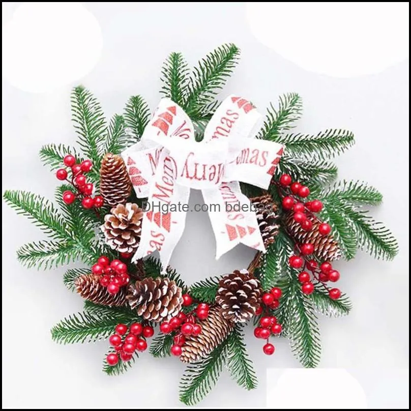 decorative flowers wreaths artificial christmas wreath 12/15inch large pine cone for festival celebration front door wall window party