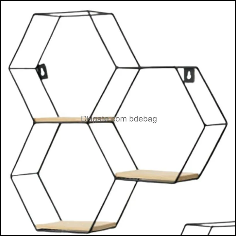 other home decor wall decoration storage rack living room hexagonal combination rack