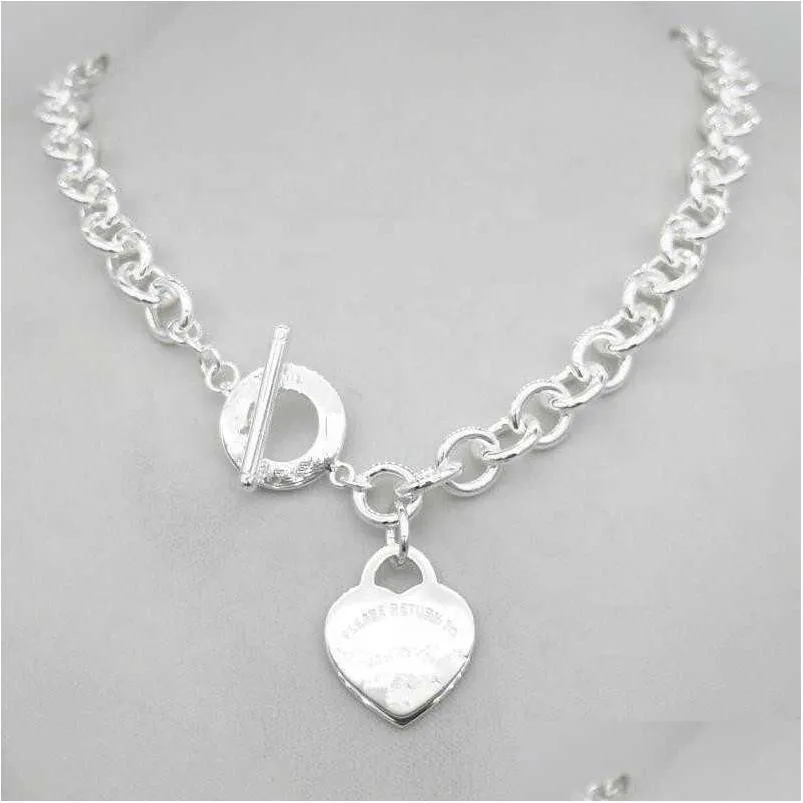 design man women fashion necklace pendant chain necklace s925 sterling silver key return to heart love brand pendant charm with box