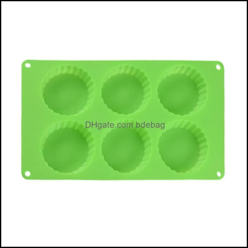 homemade silcone mini pie pan quiche/tart 6 cavity fluted tartlet pan/mold baking mold silicone soap molds 099 moulds