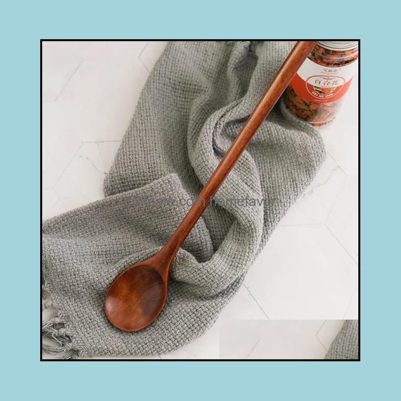 long spoon wooden 33cm 13 inches natural wood long handle spoons for soup cooking stirrer kitchen tools sn4337