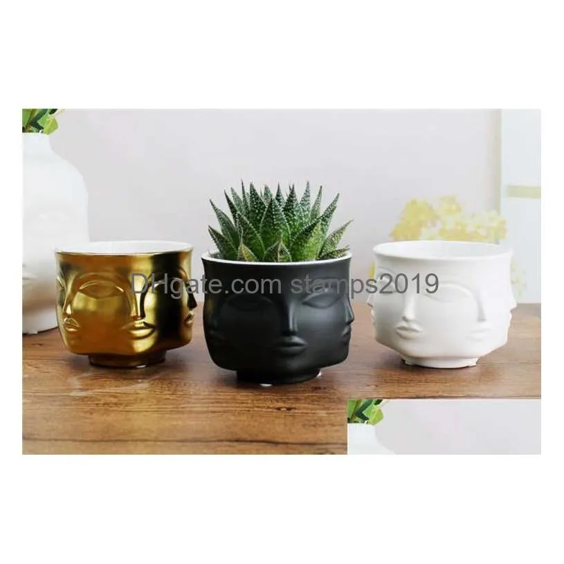 jonathan adler dora maar musa flowers pots planters muse noir storage salad bowl man face flower vase home decoration