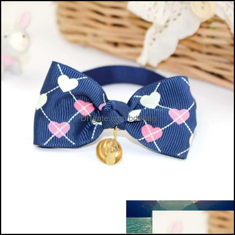 1 piece fashion pet collars bow bells tie adjustable dog cat collars leashes puppy cute kawaii bowknot dog accessories