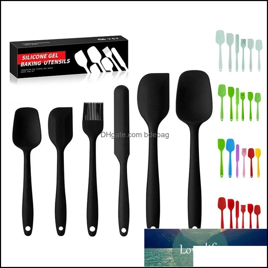 6 pack nonstick silicone spatula with stainless steel core 6 pack black multifunctional silicone cookware