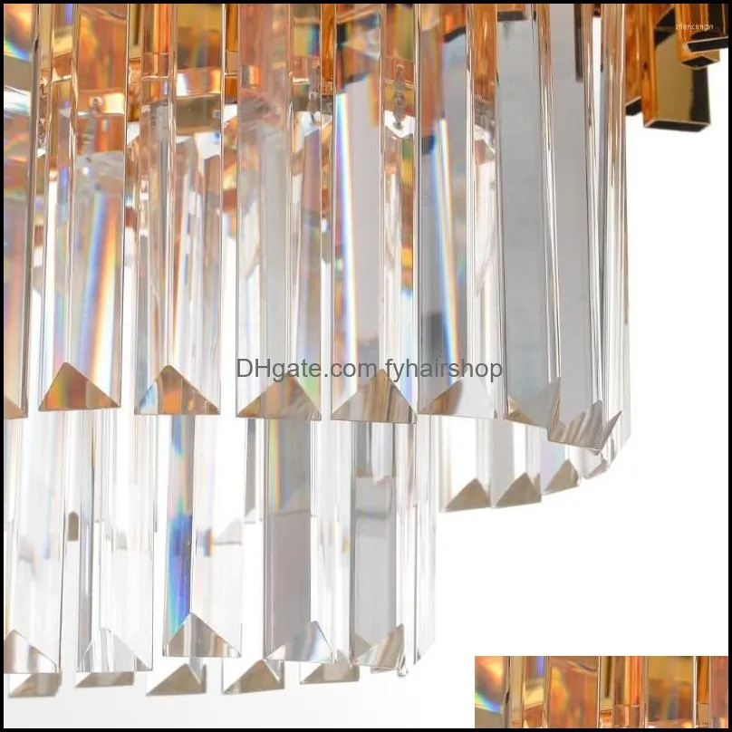 chandeliers chandelier lighting crystal led light fixture golden suspension hanging lamp lustre luminaria for dining living room