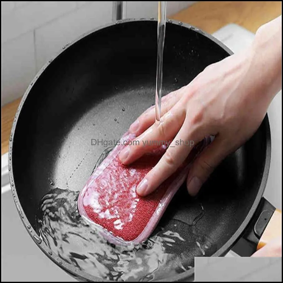 double sided kitchen magic cleaning sponge scrubber sponges dish washing towels scouring pads bathroom brush wipe pad