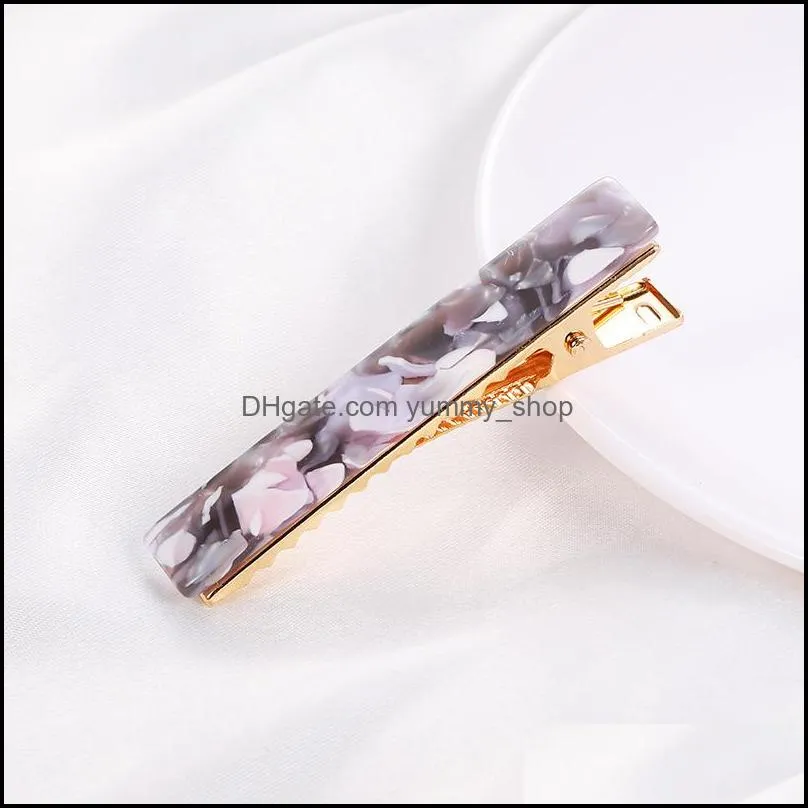 cute style acrylic hair clip for girls women water drop shape leopard marble textured geometric duckbill barrette hairpin hair