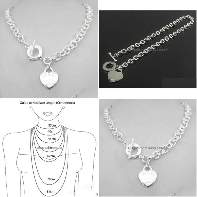 design man women fashion necklace pendant chain necklace s925 sterling silver key return to heart love brand pendant charm with box