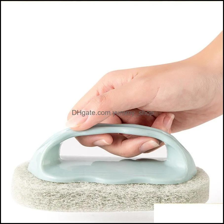 with handle cleaning brush bathroom tile brush kitchen decontamination pot wash magic sponge wipe bathtub wholesale