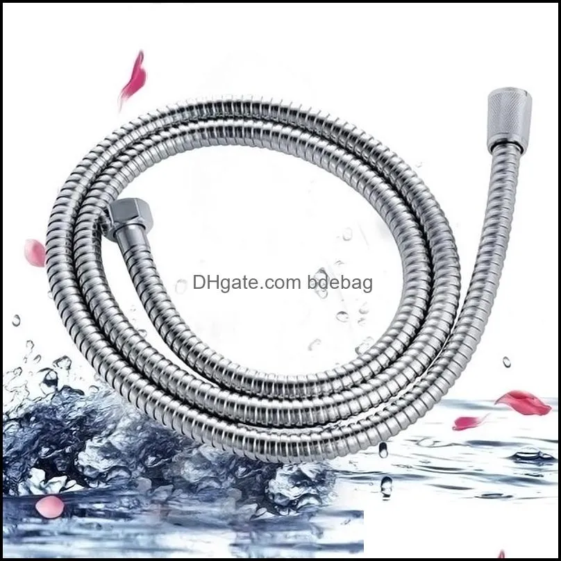  2m flexible shower hose stainless steel heater water head pipe chrome for shower head accessories