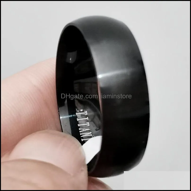 fashion mens black titanium ring matte finished classic engagement anel jewelry for male wedding bands