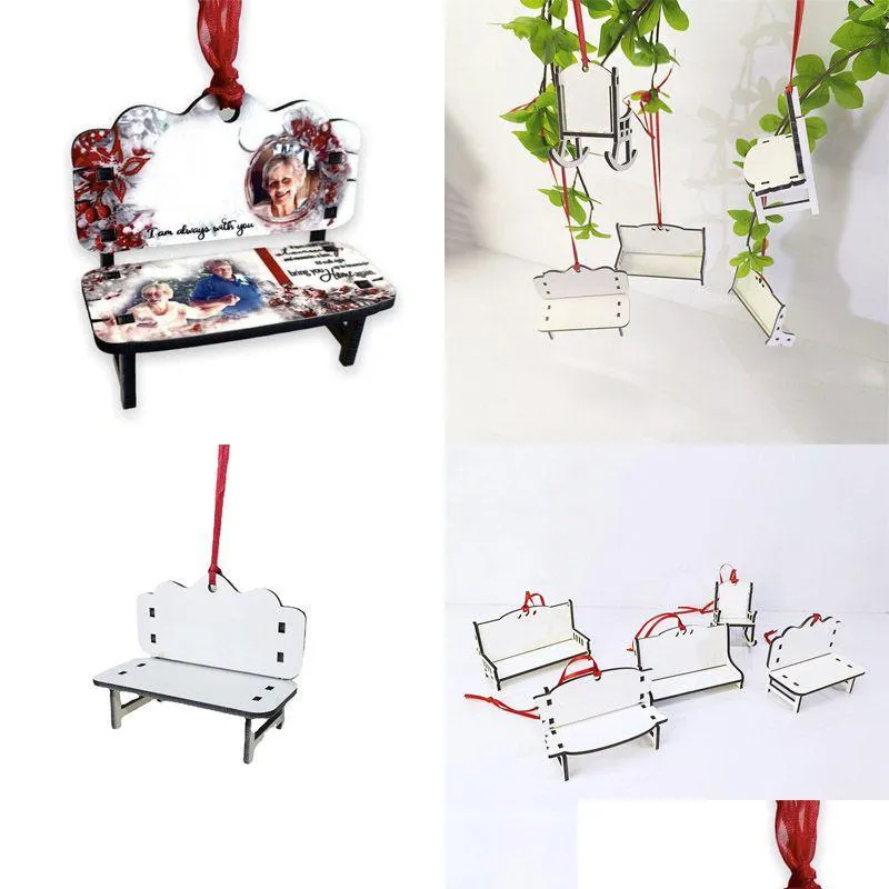 sublimation blank heat transfer christmas decoration tag diy chair bench christmas tree pendant room decorations gift