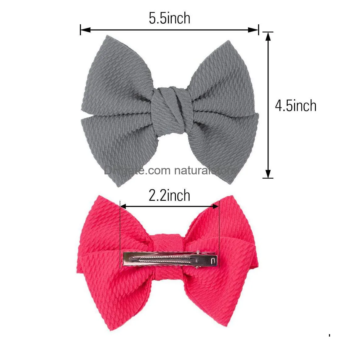 20pcs/lot girls big hair bows velvet hairbow 5.5 inch bow with / without clips women sweet hair accessories children headwear