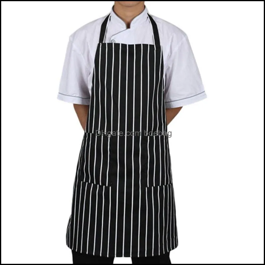  chef apron adjustable black stripe bib apron chefrestaurant avental de cozinha divertido 9869