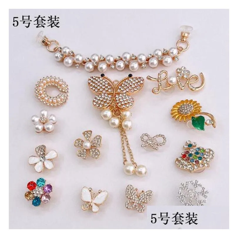 wholesale hot sell hole graden shoe accessories metal croc charms removable chain shoes buckle pearl small fragrance shoe flower