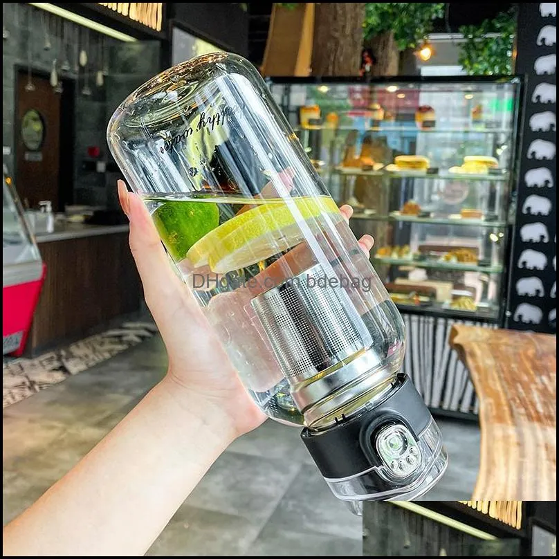 water bottles 750/1000/1200/ml portable borosilica glass tea infuser bottle of with for outdoor travel mug tumbler