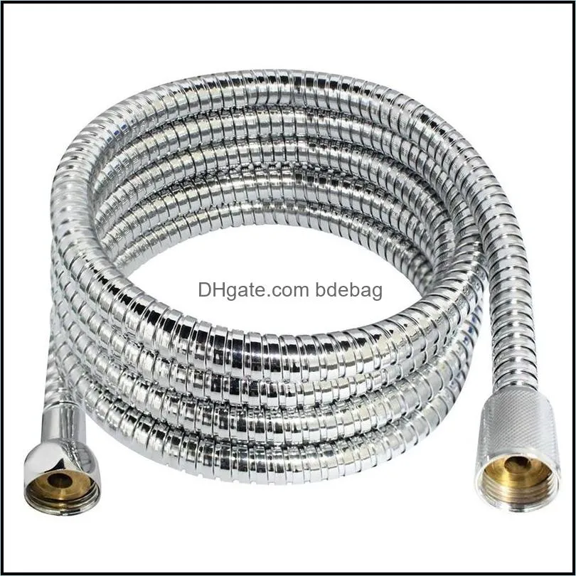  2m flexible shower hose stainless steel heater water head pipe chrome for shower head accessories