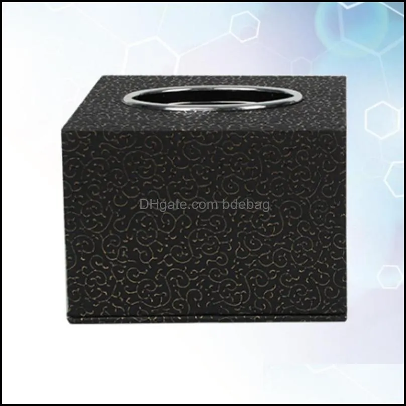 tissue boxes napkins 1pc leather box square paper towel holder desktop napkin storage container for home el black