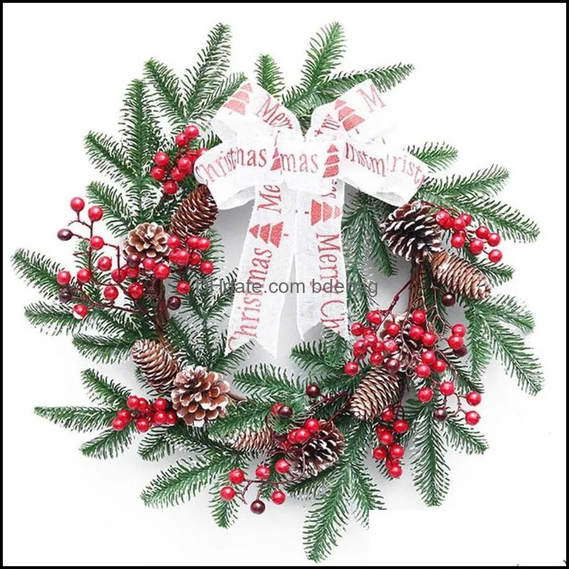 decorative flowers wreaths artificial christmas wreath 12/15inch large pine cone for festival celebration front door wall window party