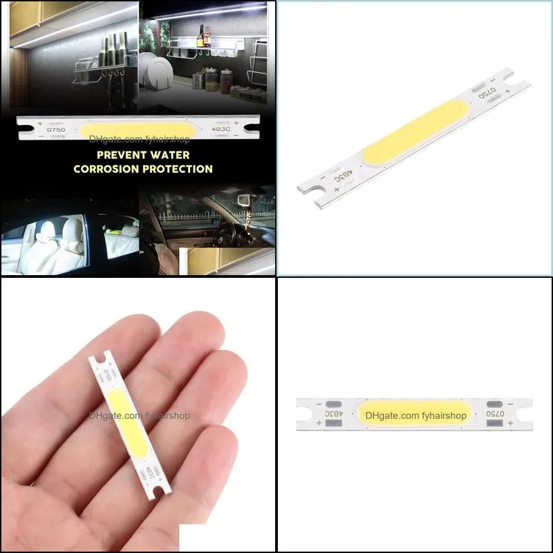 50x7mm 5w 9v led light strip cob module three lights colors optional chip bar diy kit modules