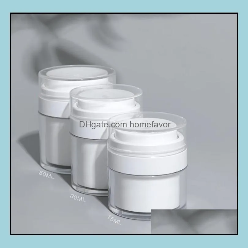 15 30g white simple airless cosmetic bottle 50g acrylic vacuum cream jar cosmetics pump lotion container sn4311