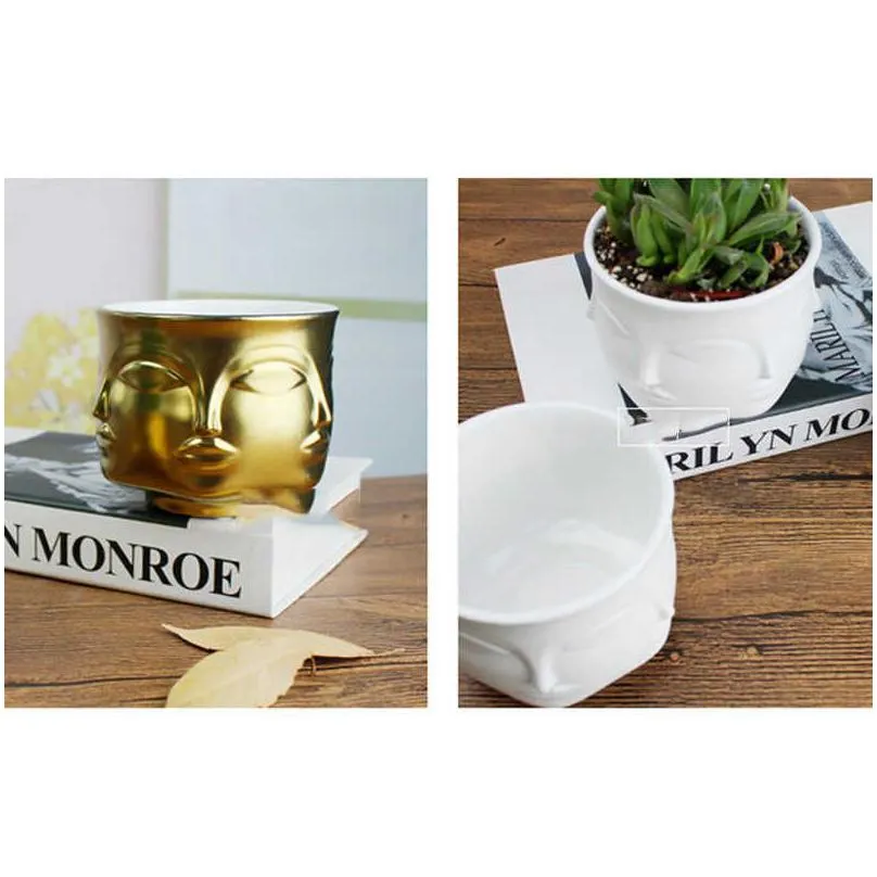 jonathan adler dora maar musa flowers pots planters muse noir storage salad bowl man face flower vase home decoration