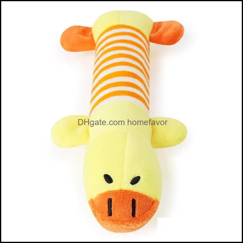 cute pet dog cat plush squeak sound dogs toys funny fleece durability chew molar toy fit for all pets elephant duck pig