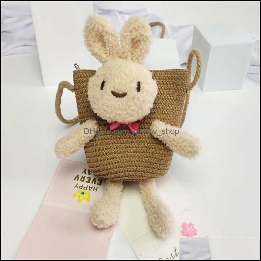 other home decor summer childrens straw bag mini space bear messenger 2022 cartoon cute coin purse